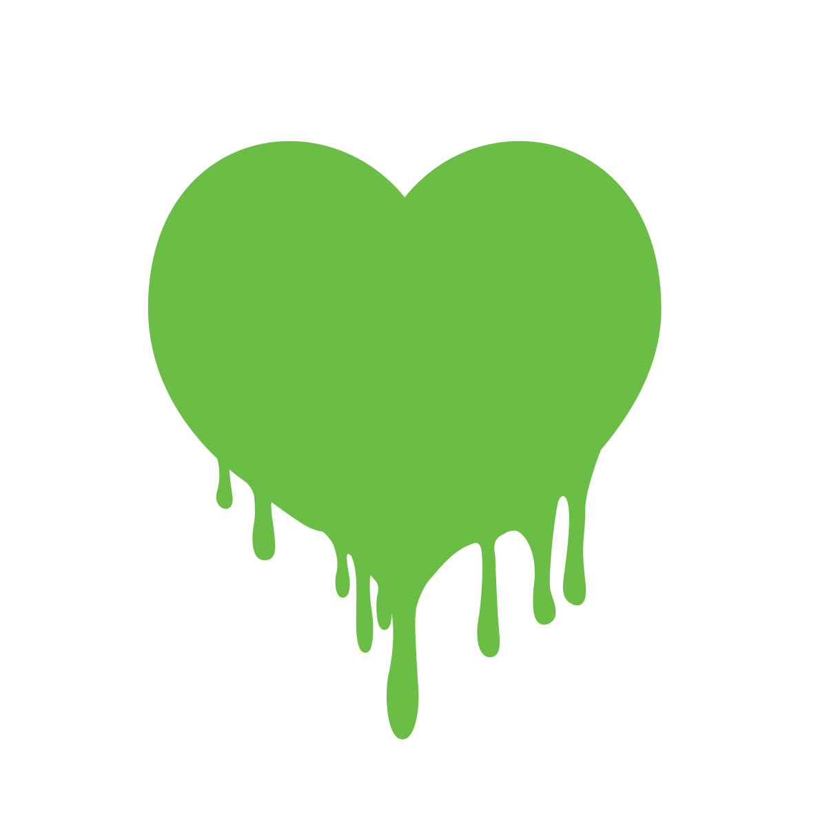 Green, dripping heart icon